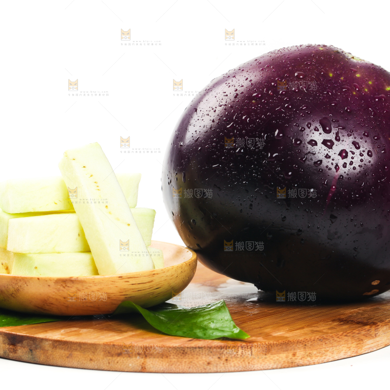 白底上的子圆茄子