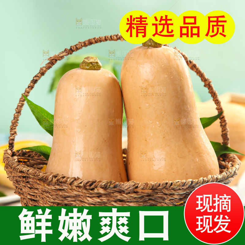 蓝底上放着一筐奶油南瓜