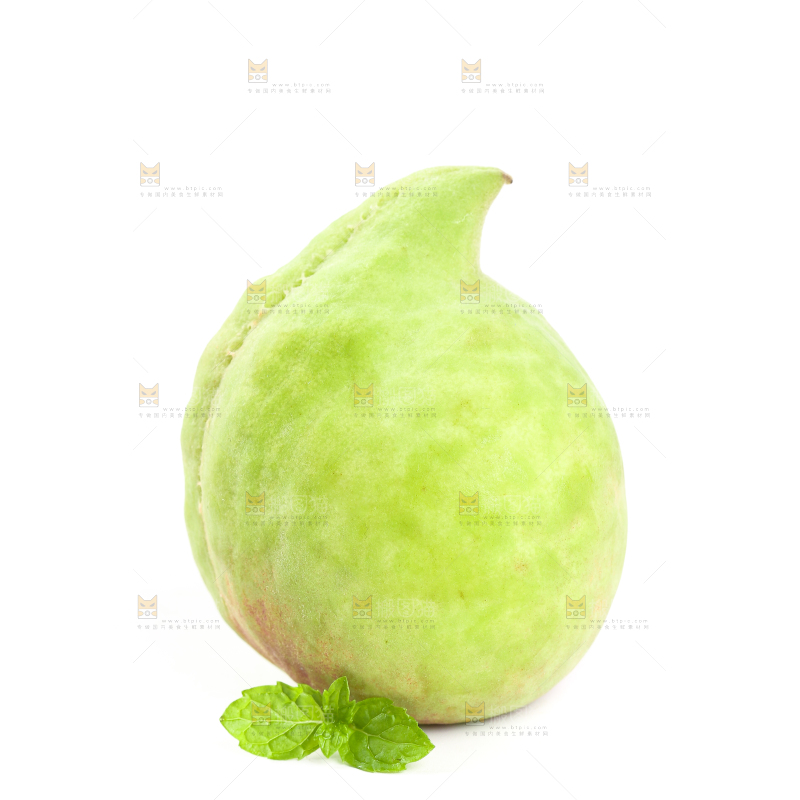 白底上的鹰嘴桃