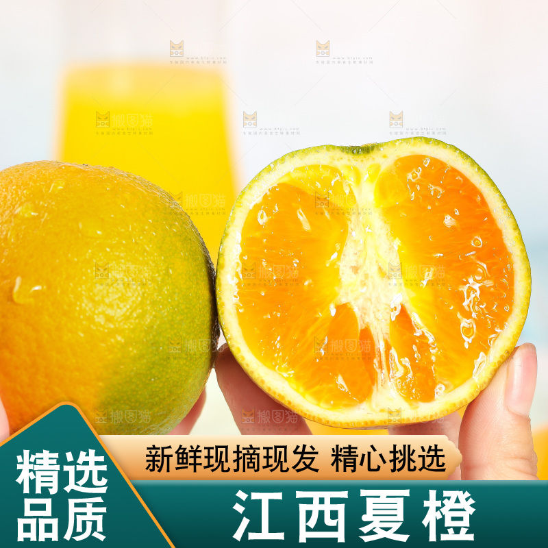 手拿切开的秭归夏橙