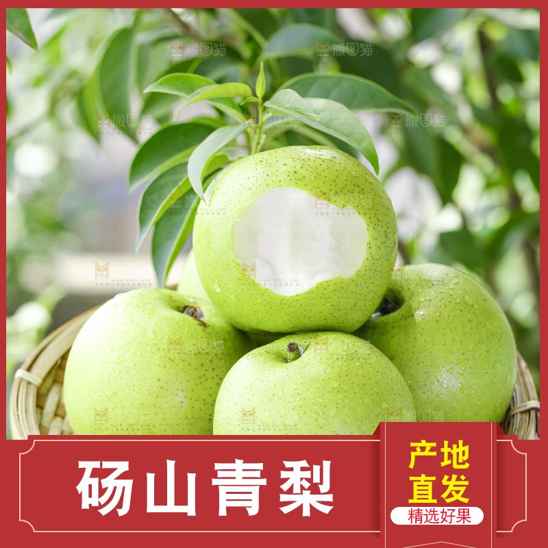 手端一盘青皮翠冠梨