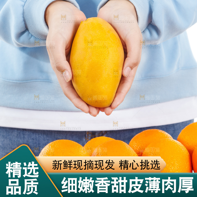 手里拿着芒果