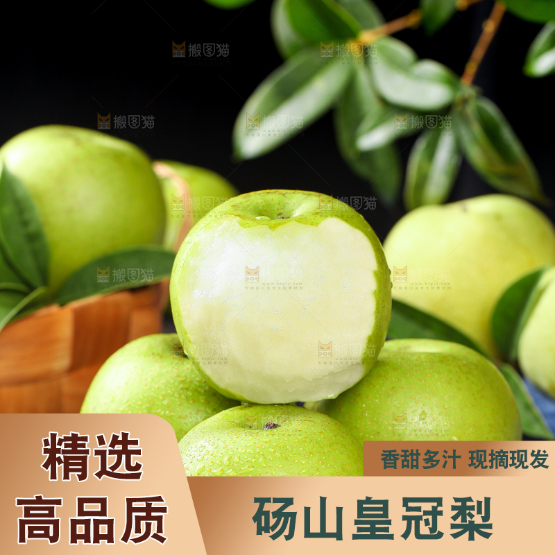 黑底上的青皮皇冠梨
