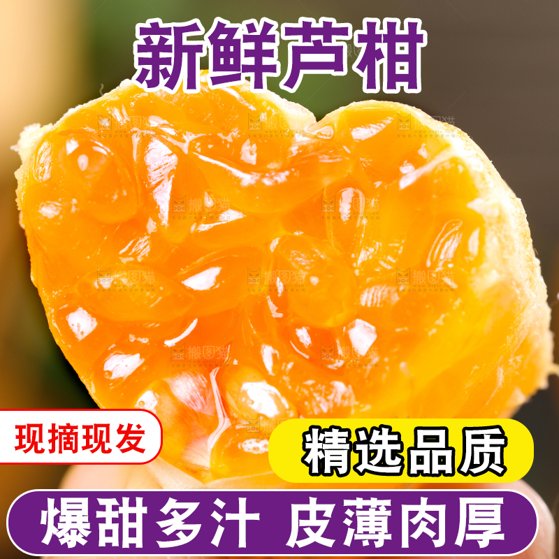 手里拿着新鲜芦柑
