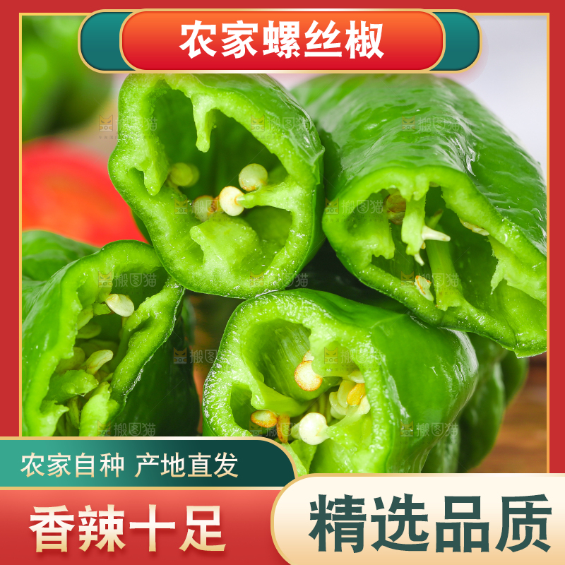 石板上放着一盘青辣椒