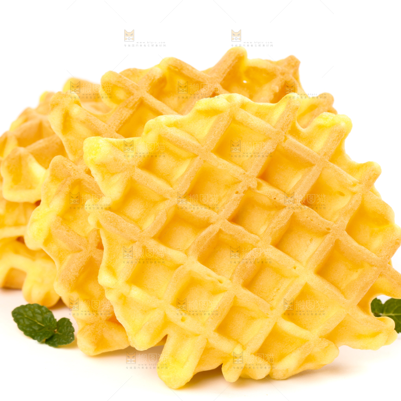 白底上的华夫饼干