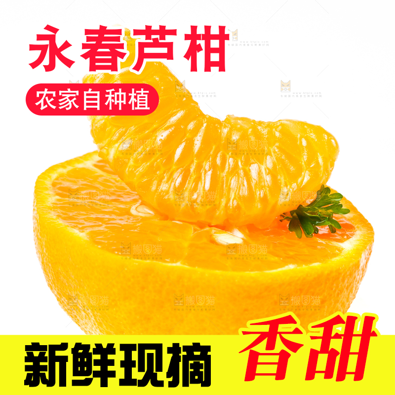 白底上放着芦柑