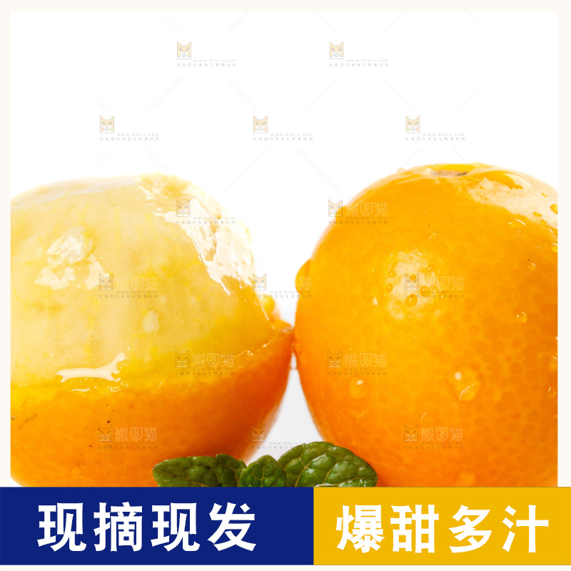 白底上放着小金桔