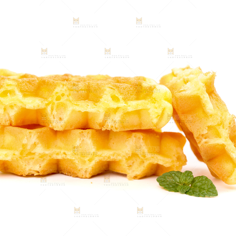 白底上的华夫饼干