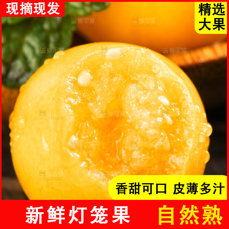 黑底上放着姑娘果