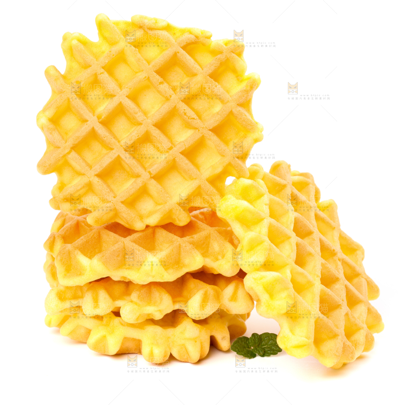 白底上的华夫饼干