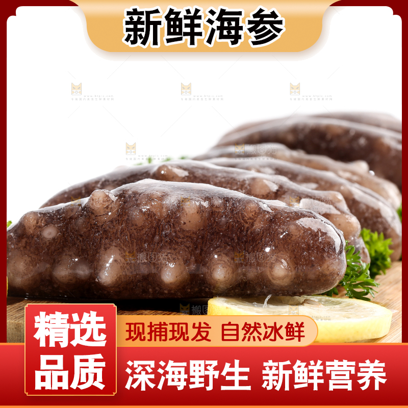 一盘刺参放在白底上