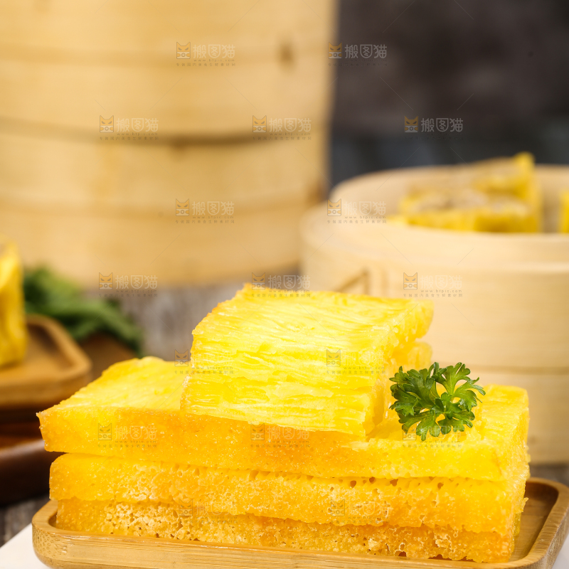 盘子里的广式黄金糕