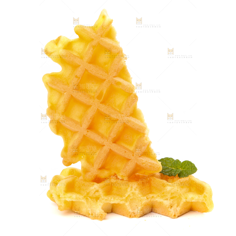 白底上的华夫饼干