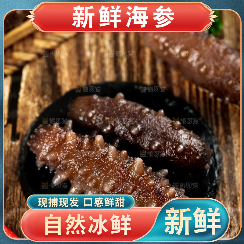 黑石板上的海参