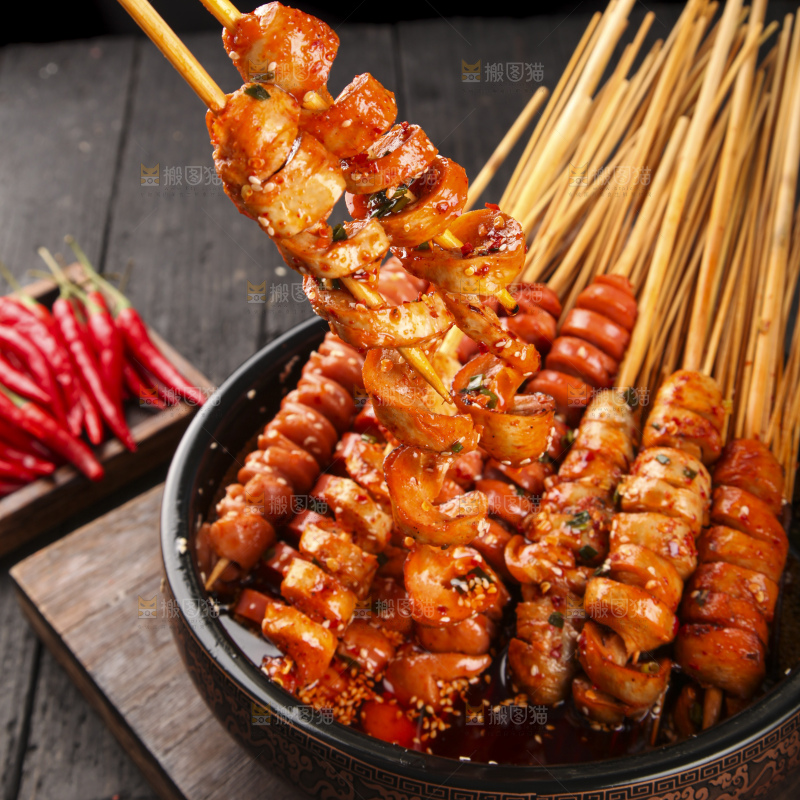 锅里的面筋串