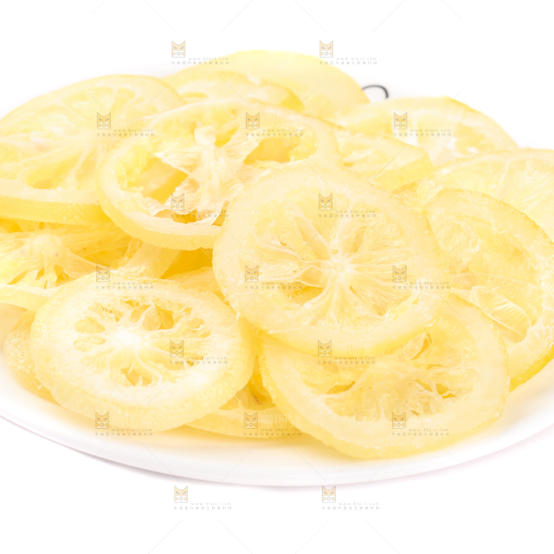 白底上的柠檬干