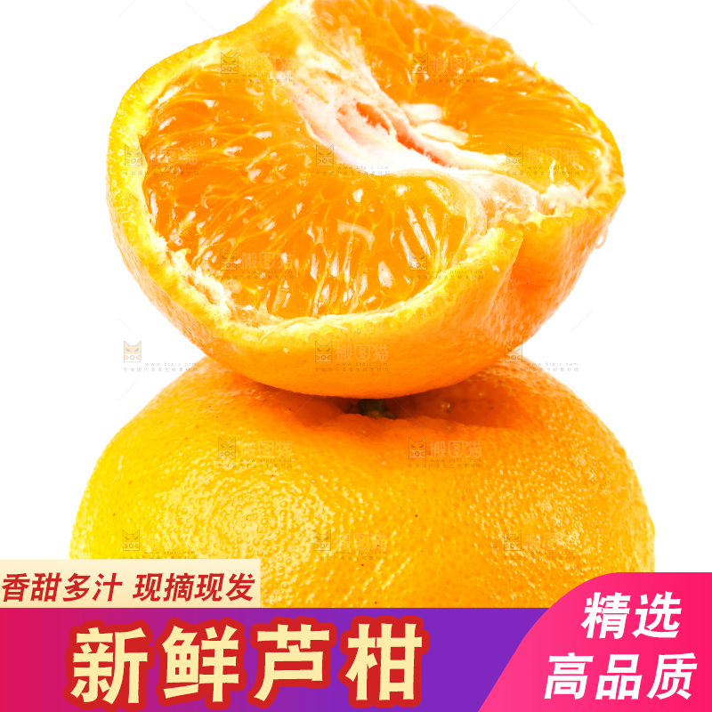 白底上放着芦柑