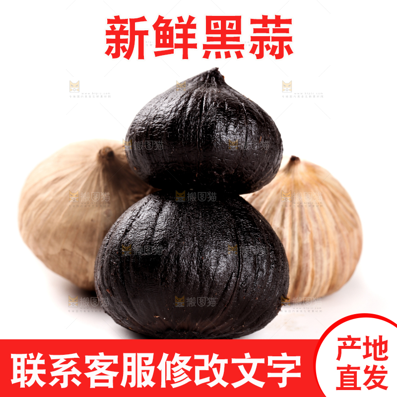 白底上的黑蒜头