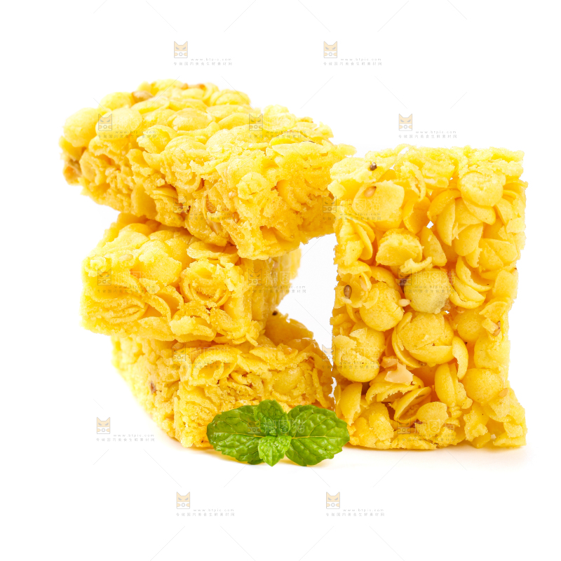 白底上放着玉米酥