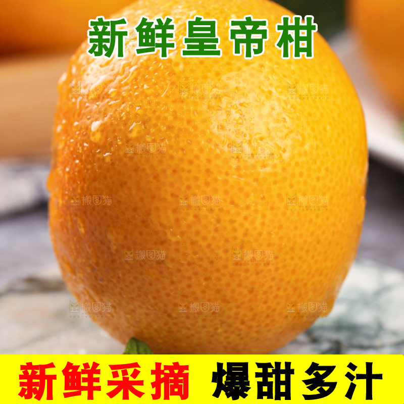 石板上的新鲜皇帝柑
