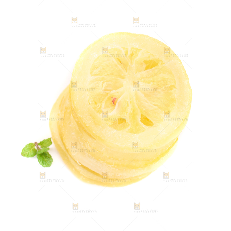 白底上的柠檬干