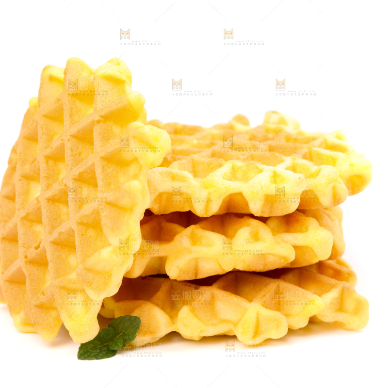 白底上的华夫饼