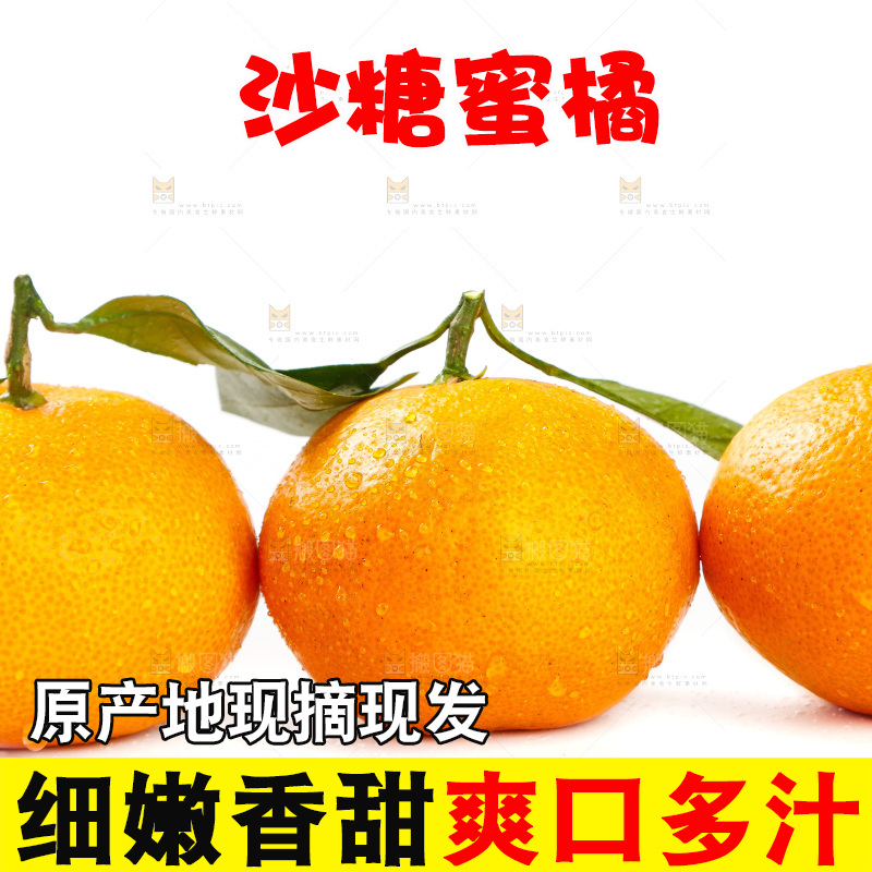 白底上摆放着蜜橘