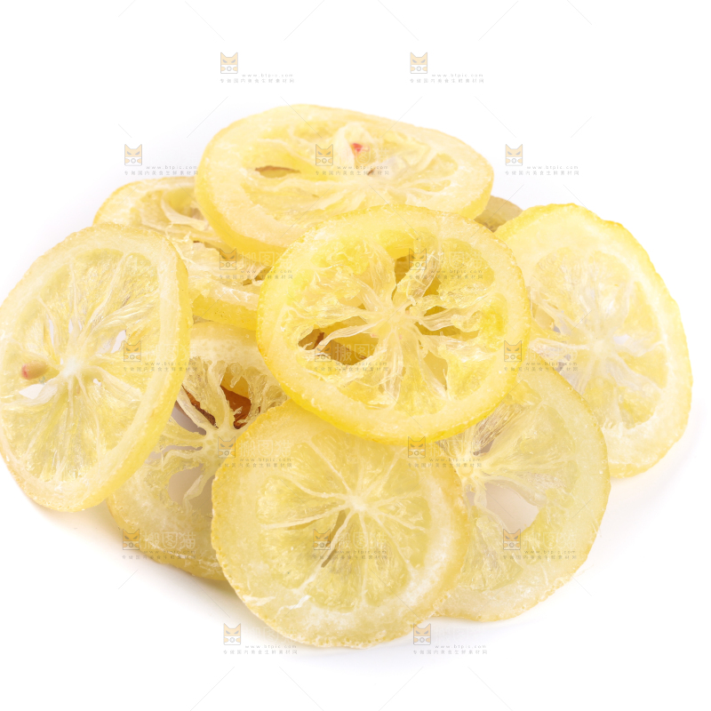白底上的柠檬干
