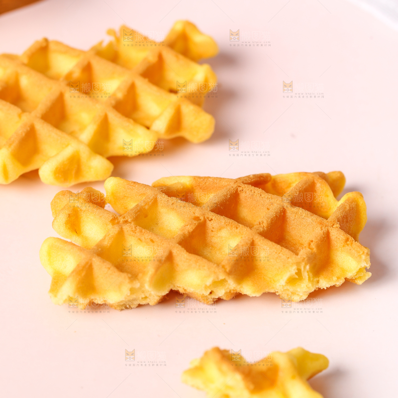 浅底上的华夫饼蛋糕