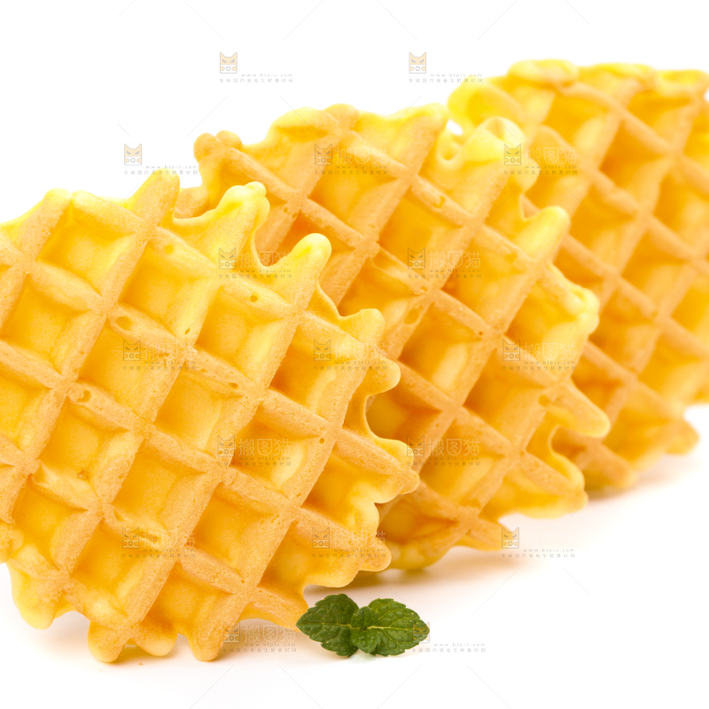 白底上的华夫饼