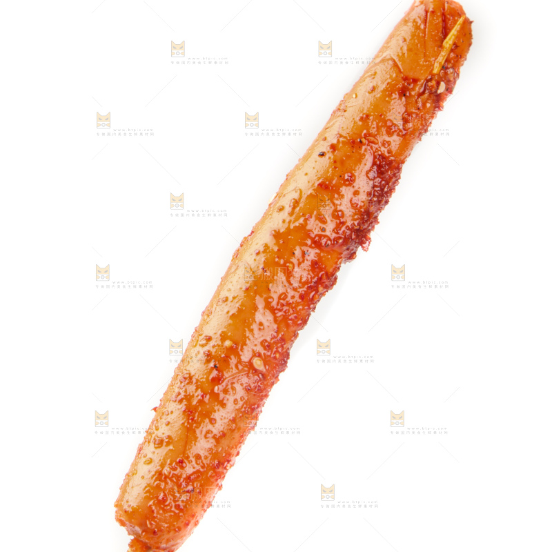 白底上的火腿肠串