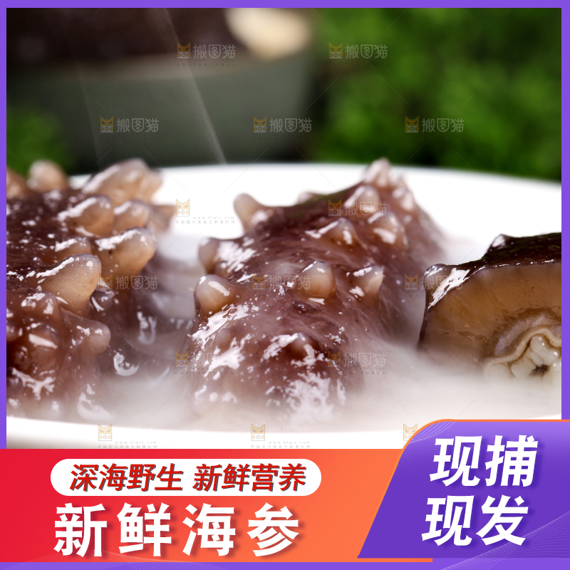 木底上放着一盘冰镇海参