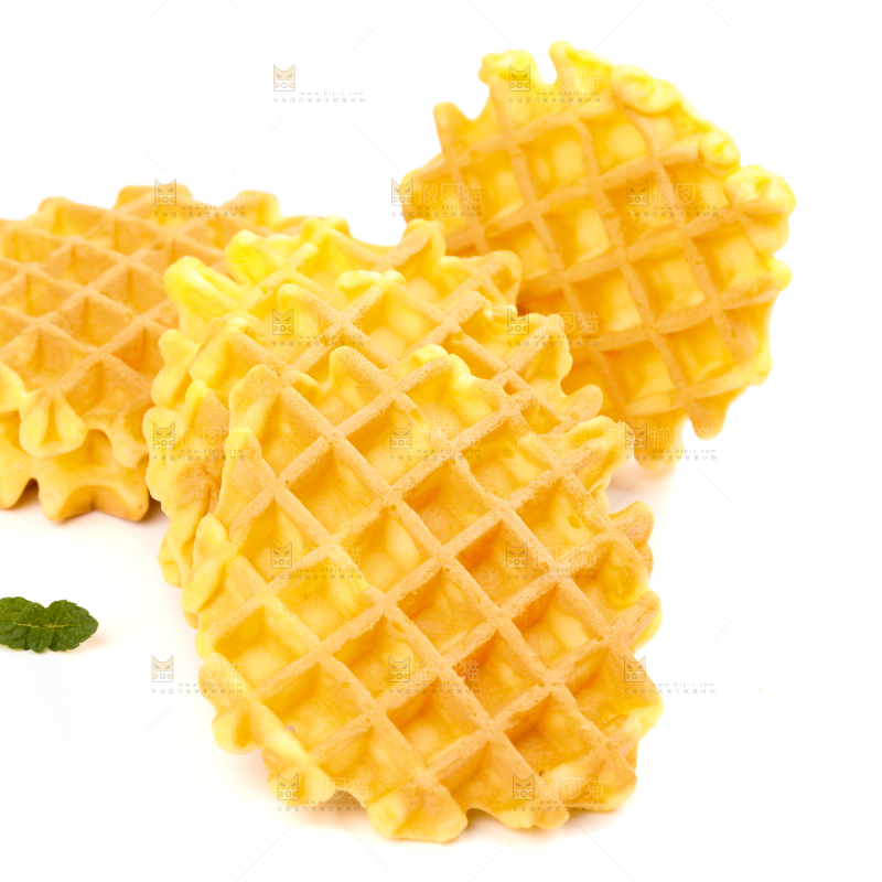 白底上的华夫饼干