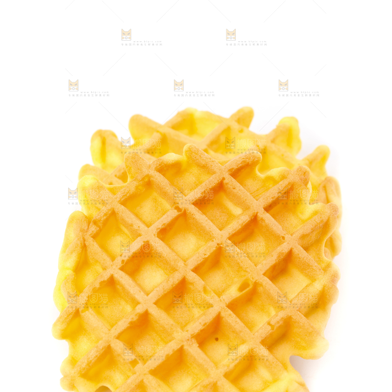 白底上的华夫饼