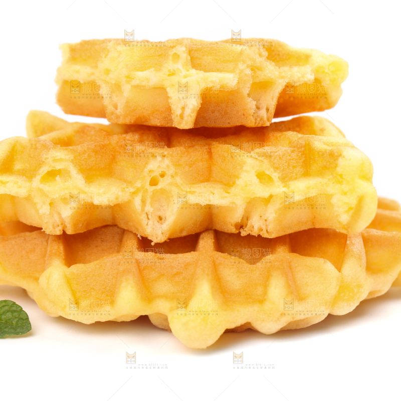 白底上的华夫饼干