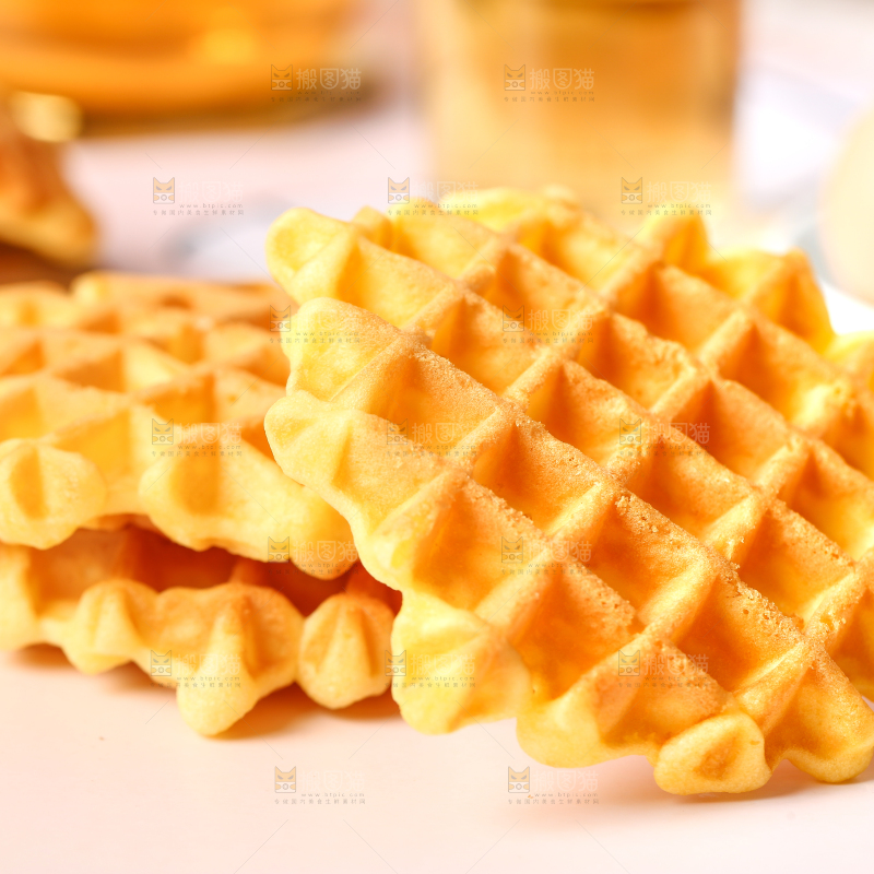 浅底上的华夫饼蛋糕