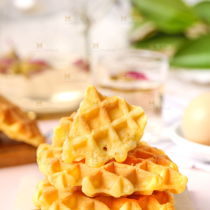 浅底上的华夫饼干