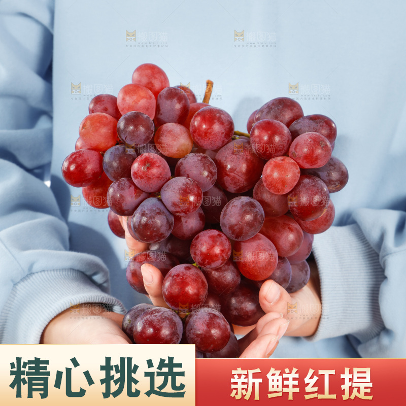 手里捧着新鲜红提