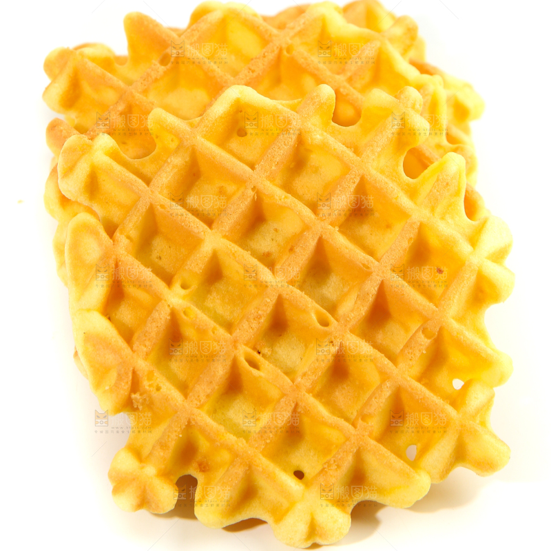 白底上的华夫蛋糕