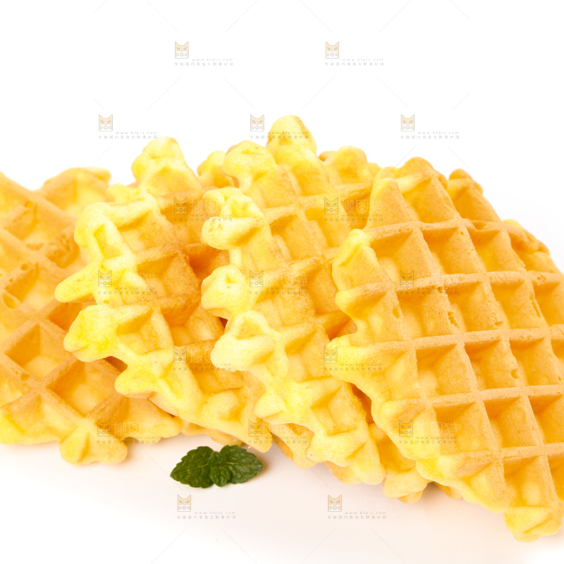 白底上的华夫饼