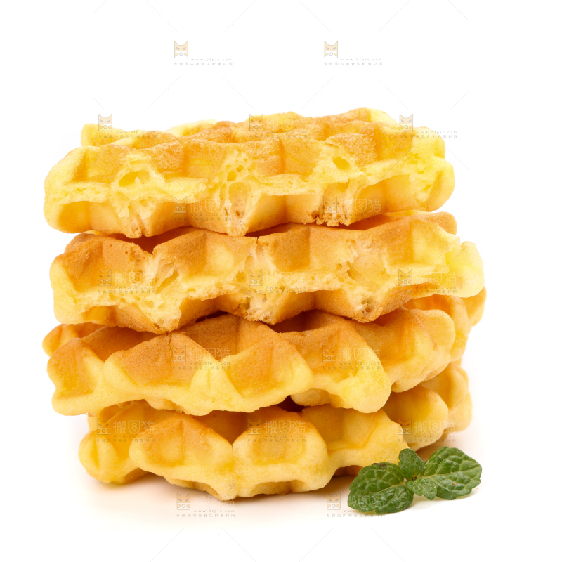 白底上的华夫饼干