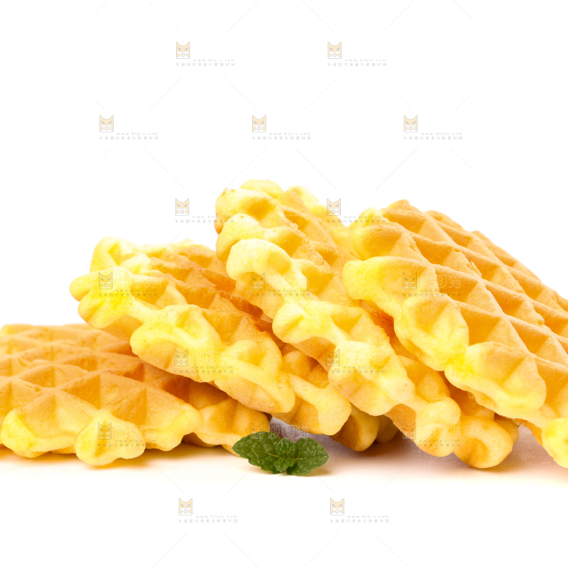 白底上的华夫饼
