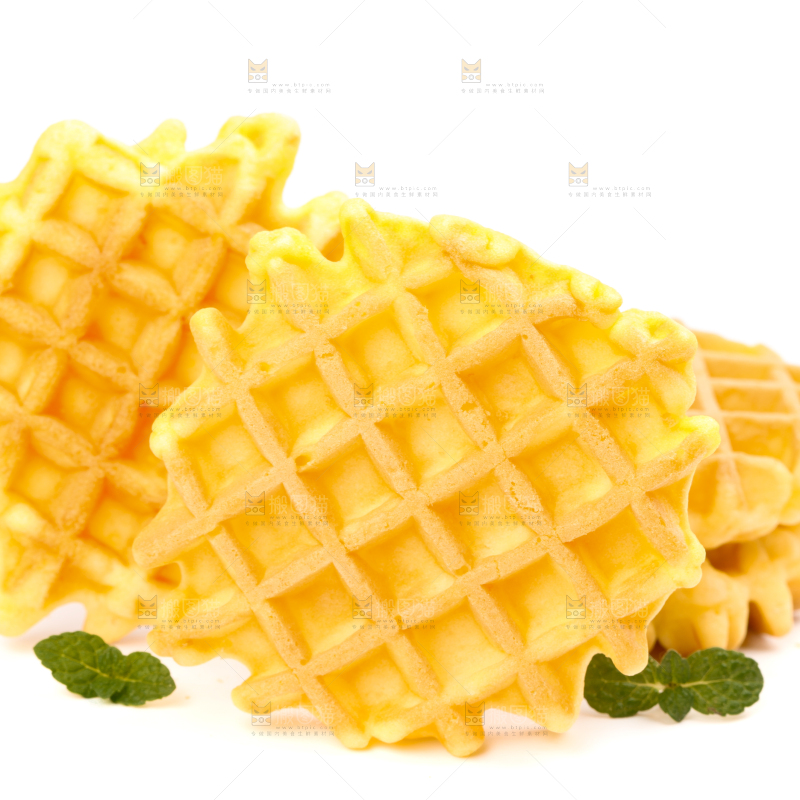 白底上的华夫饼干