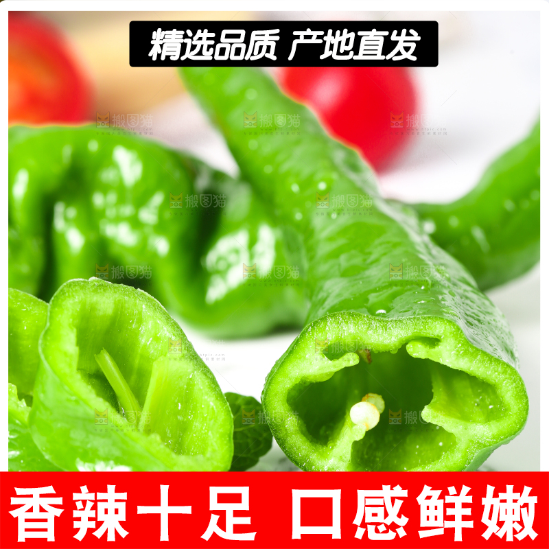 石板上的青辣椒