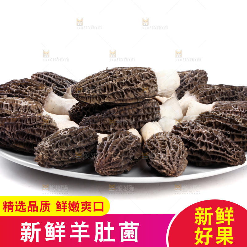 盘子里装着羊肚菇