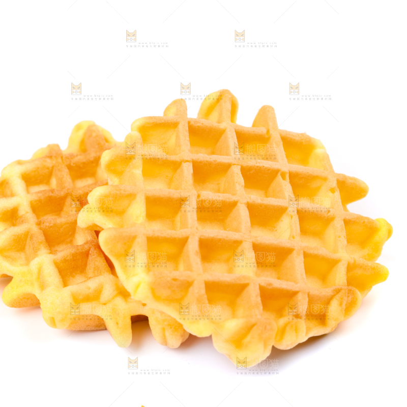 白底上的华夫饼