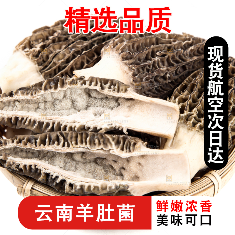 篮子里放着羊肚菇