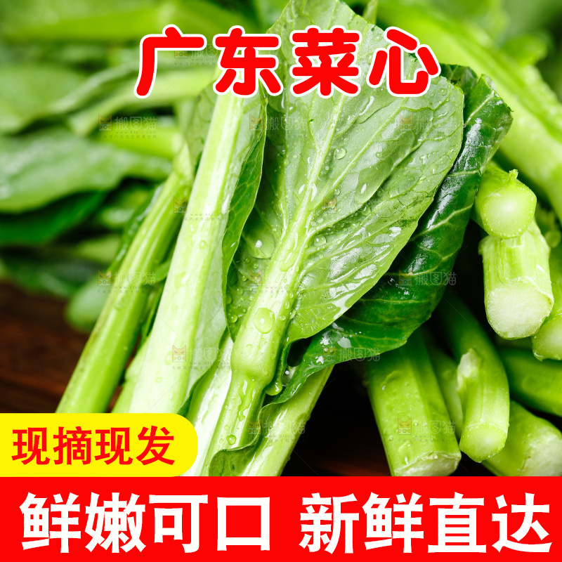 木板上放着广东菜心