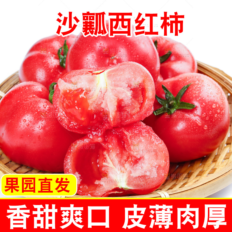 篮子里装着沙瓤西红柿